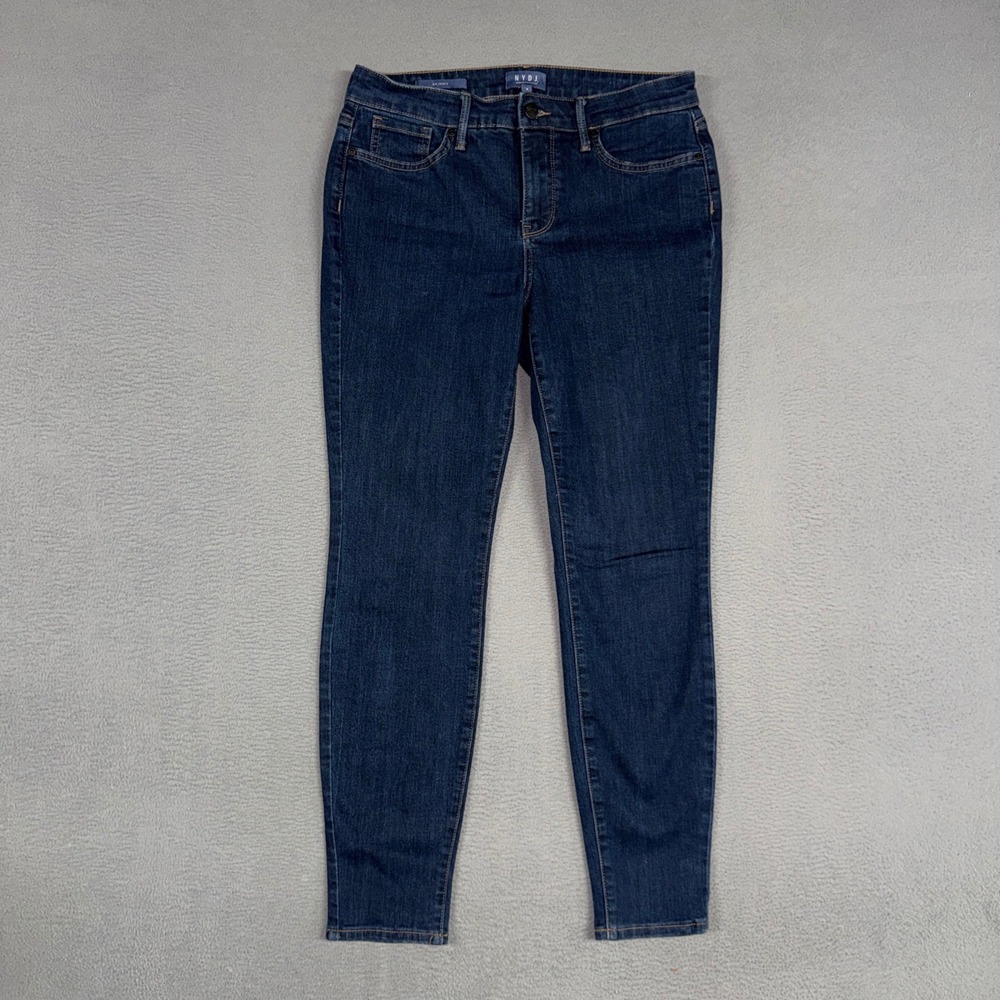 NYDJ Jeans Womens 4 Blue Skinny Ankle Stretch Slim Fit Dark Wash Denim Cotton
